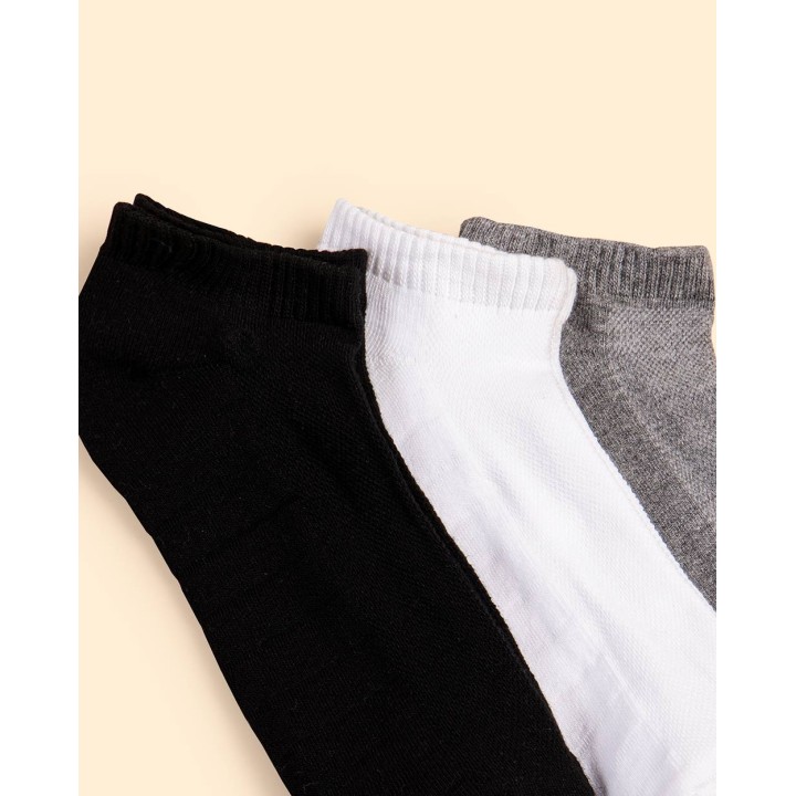 Calcetines Pack x 3 Hombre Mitzo Blanco/Gris/Negro