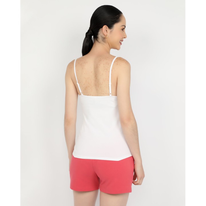 Top Mujer Rubí Core Tiras Blanco