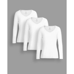 Pack de 3 polos manga larga Blanco