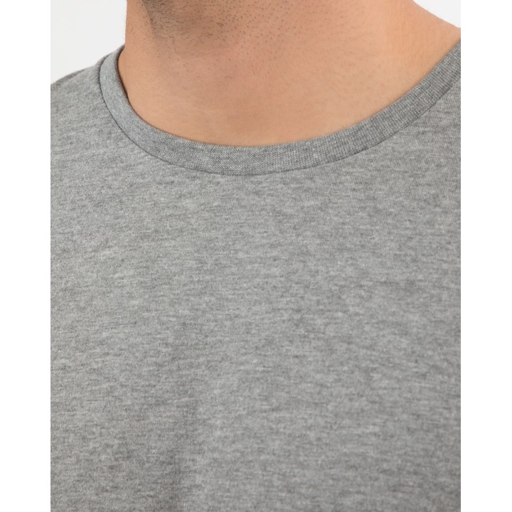 Pack de 3 polos Hombre Cuello Redondo Plomo Melange