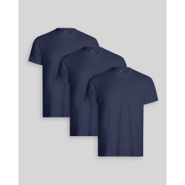Pack de 3 polos Hombre Cuello Redondo Azul Oxford