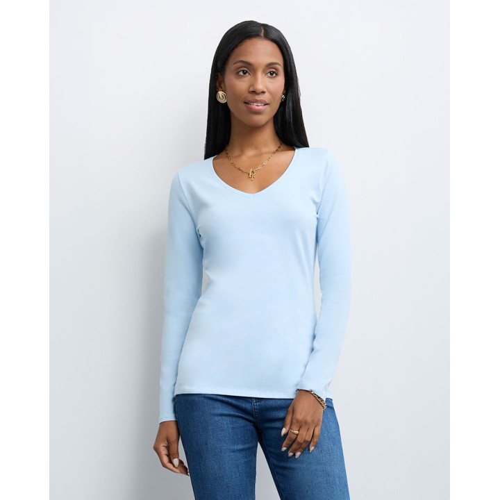 Polo Mujer Mariluna Core Celeste Pastel
