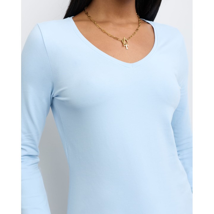 Polo Mujer Mariluna Core Celeste Pastel