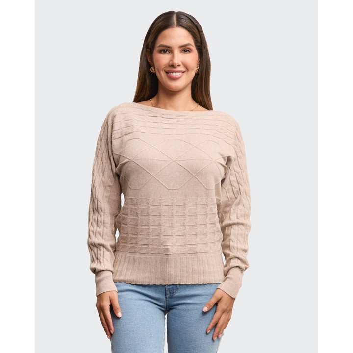 Chompa Mujer Ani Beige Natural