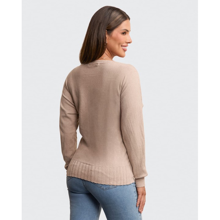 Chompa Mujer Ani Beige Natural