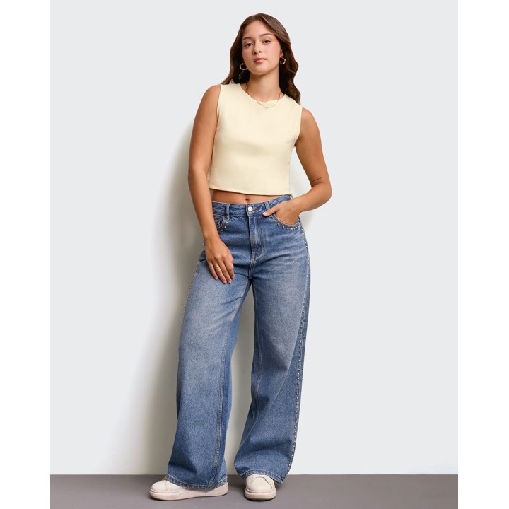 Top Mujer Xio Amarillo Agua