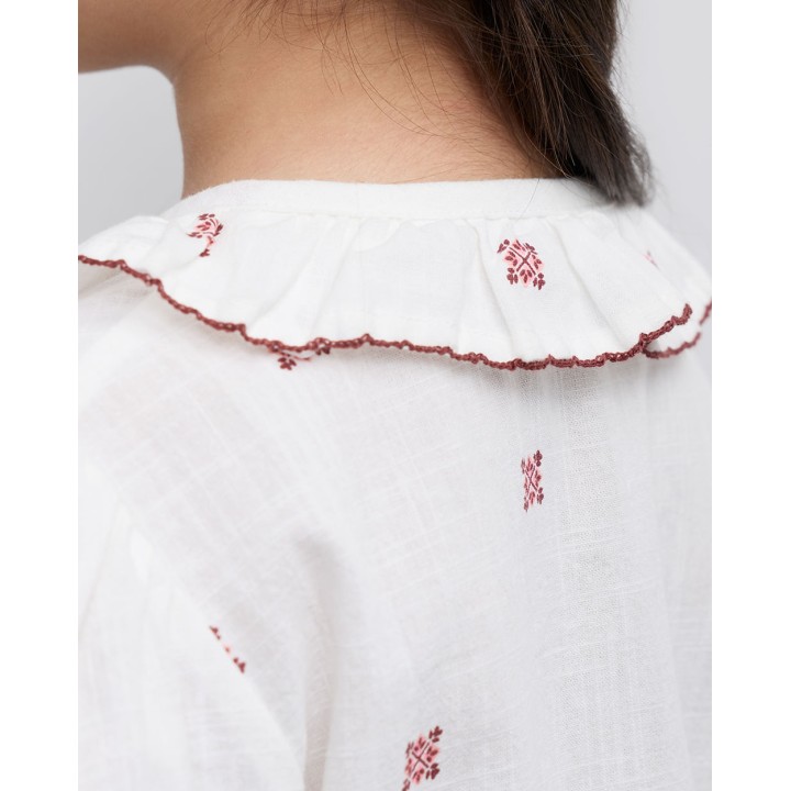 Blusa Niña Flora Blanco