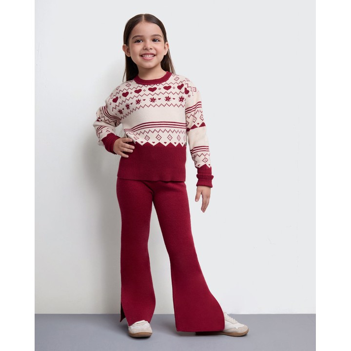 Pantalón Niña Yarin Guinda Burdeos