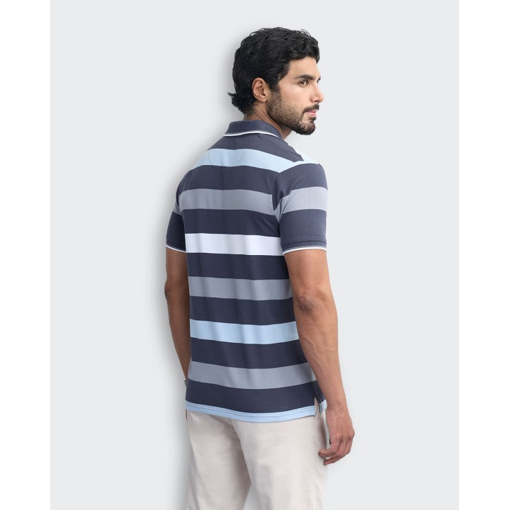 Polo Cuello Camisa Hombre Saylor Azul Pacífico