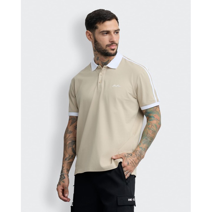Polo Cuello Camisa Hombre Dasso Beige Camello