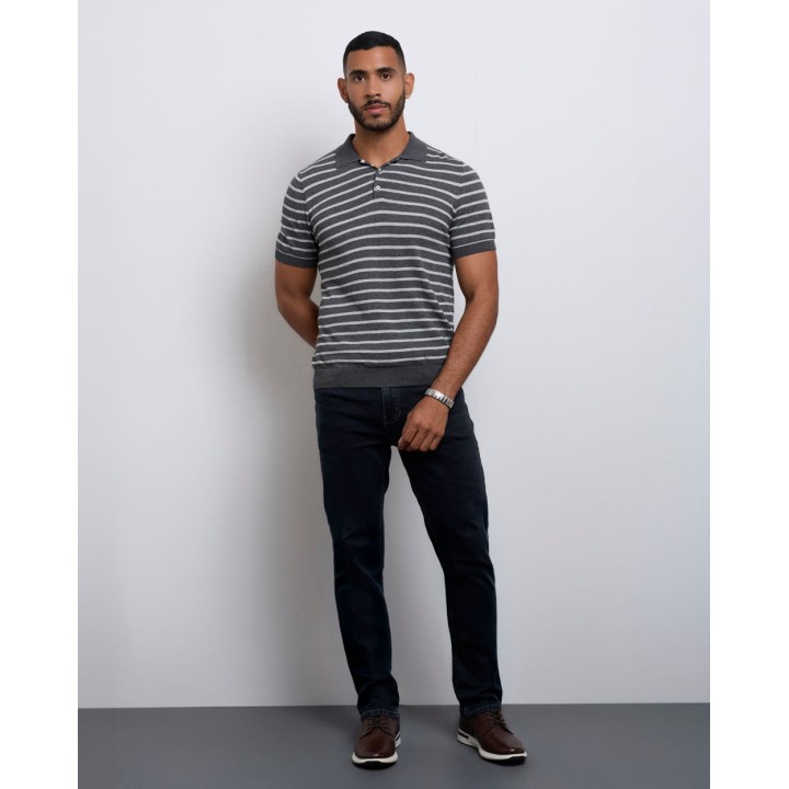 Polo Cuello Camisa Hombre Santy Charcoal