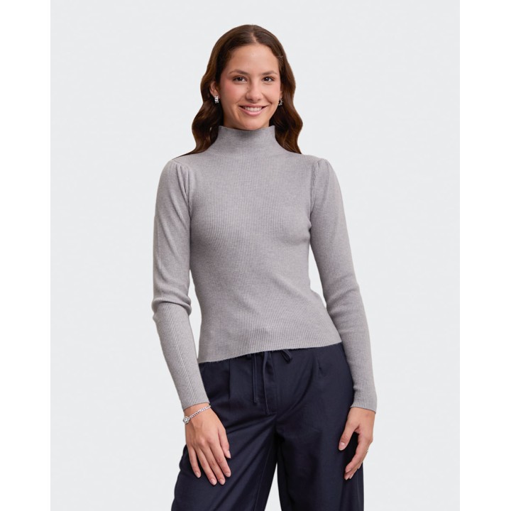 Chompa Mujer Lo Grey Fit Poly Htr