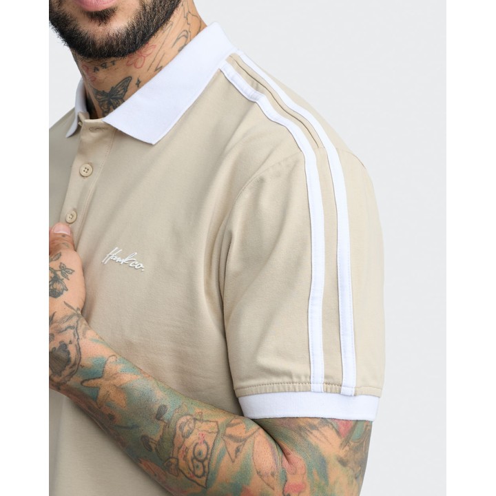 Polo Cuello Camisa Hombre Dasso Beige Camello