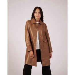 Abrigo Mujer Carmina Camel Pardo
