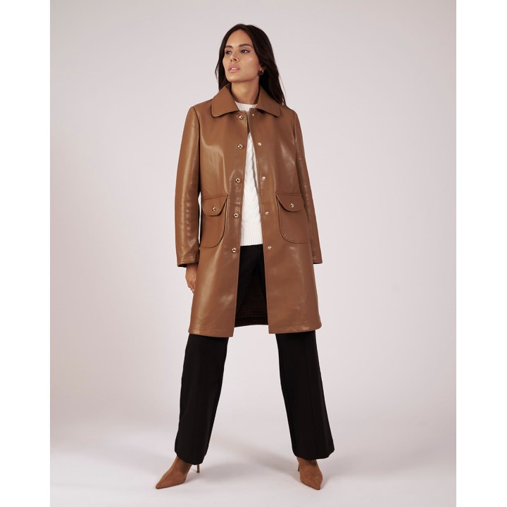 Abrigo Mujer Carmina Camel Pardo
