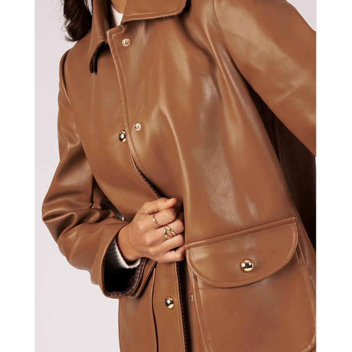 Abrigo Mujer Carmina Camel Pardo