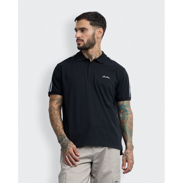 Polo Cuello Camisa Hombre Dasso Negro