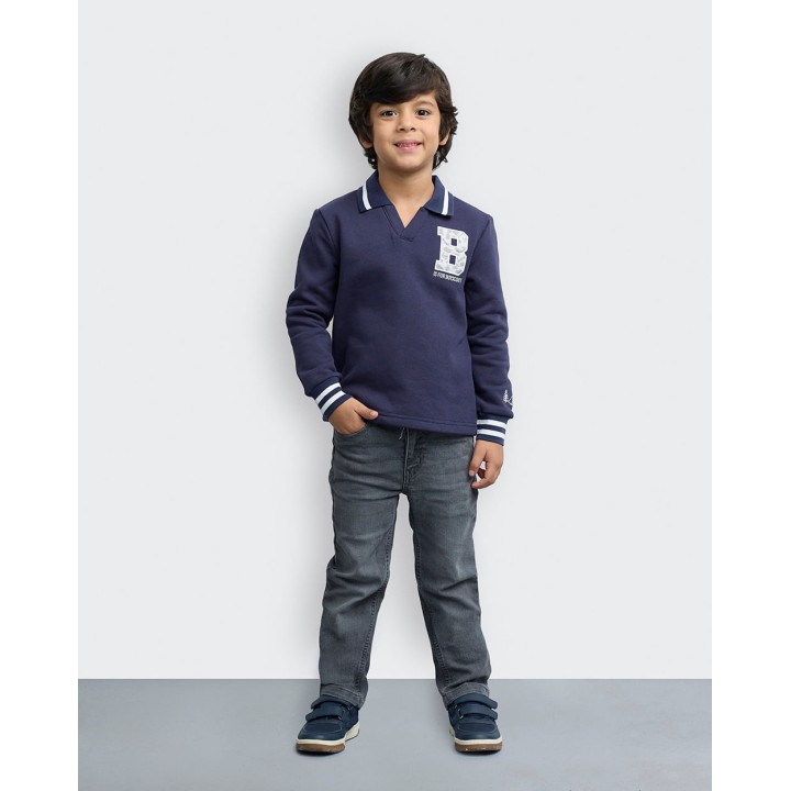 Polo Cuello Camisa Niño Cristian Azul Náutico