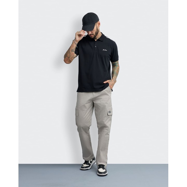 Polo Cuello Camisa Hombre Dasso Negro