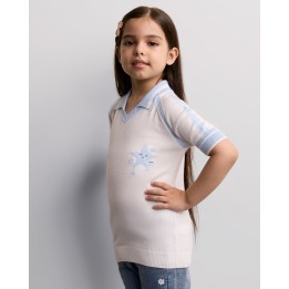Polo Niña Elaia Blanco