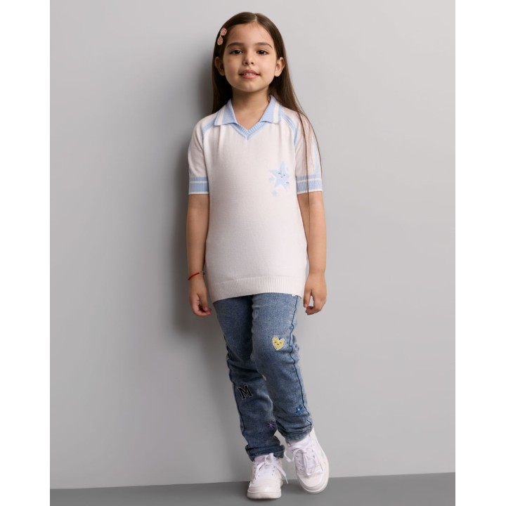 Polo Niña Elaia Blanco