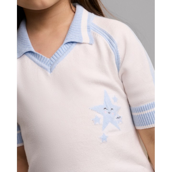 Polo Niña Elaia Blanco