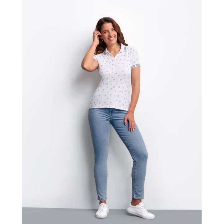 Polo Cuello Camisa Mujer Leah4 Blanco Optico