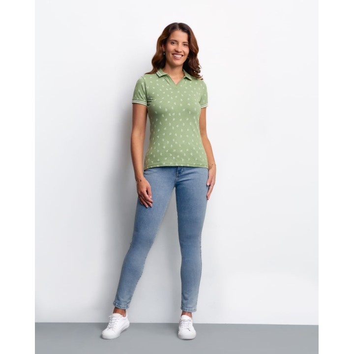 Polo Cuello Camisa Mujer Leah4 Verde Pad