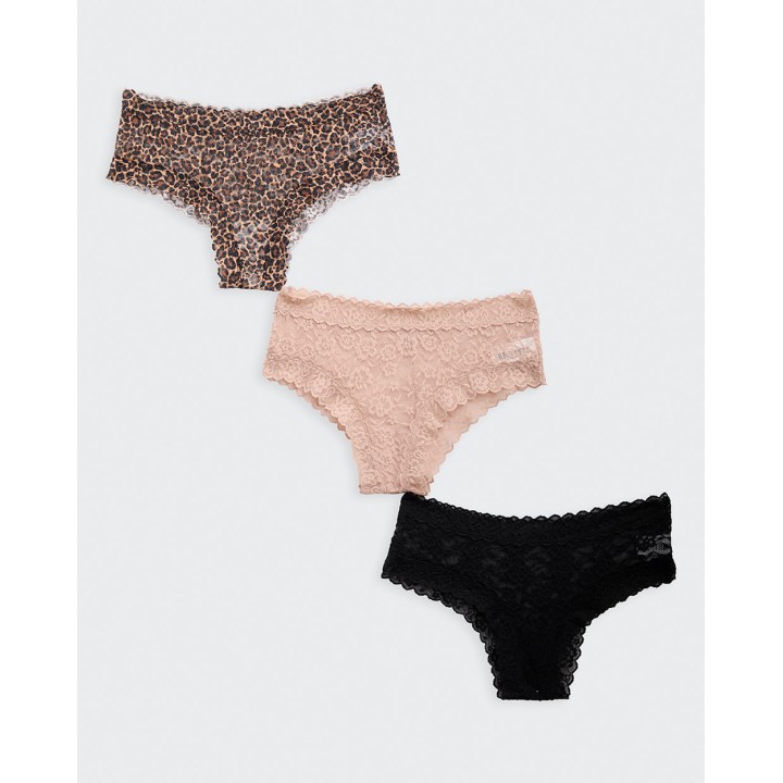 Trusas Pack X3 Mujer Jazmin Negro/Coco/Beige