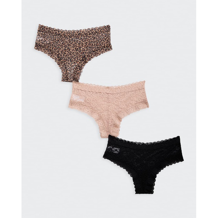 Trusas Pack X3 Mujer Jazmin Negro/Coco/Beige