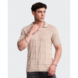 Polo Cuello Camisa Hombre Leonard Beige Botanico