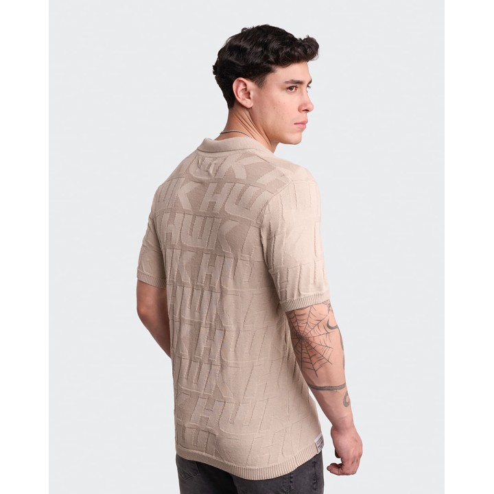 Polo Cuello Camisa Hombre Leonard Beige Botanico