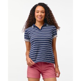 Polo Cuello Camisa Mujer Rose Azul Atlántico