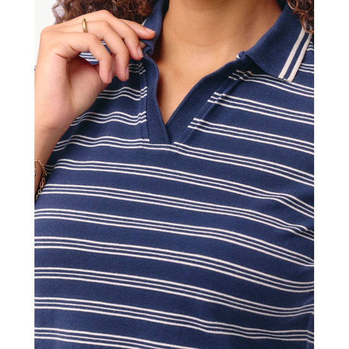 Polo Cuello Camisa Mujer Rose Azul Atlántico