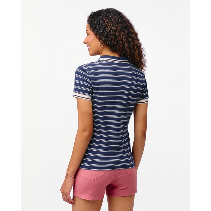 Polo Cuello Camisa Mujer Rose Azul Atlántico