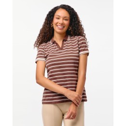 Polo Cuello Camisa Mujer Rose Marron Chocolate