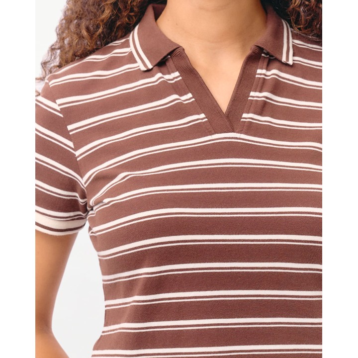 Polo Cuello Camisa Mujer Rose Marron Chocolate