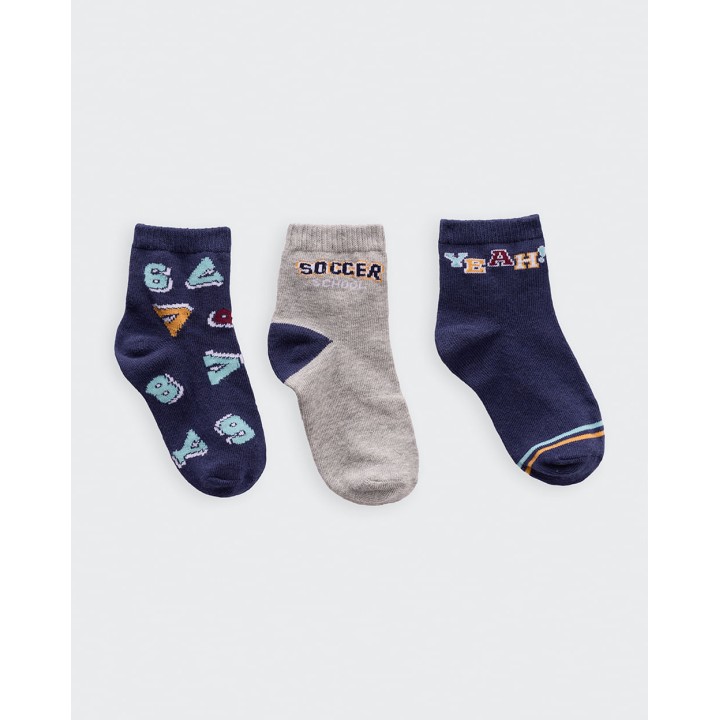 Calcetines Pack X3 Niño Mariano Azul/Melange/Azul