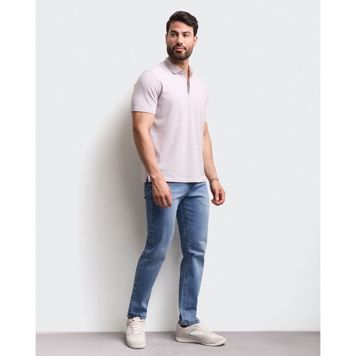 Polo Cuello Camisa Hombre Salazar Gris Claro