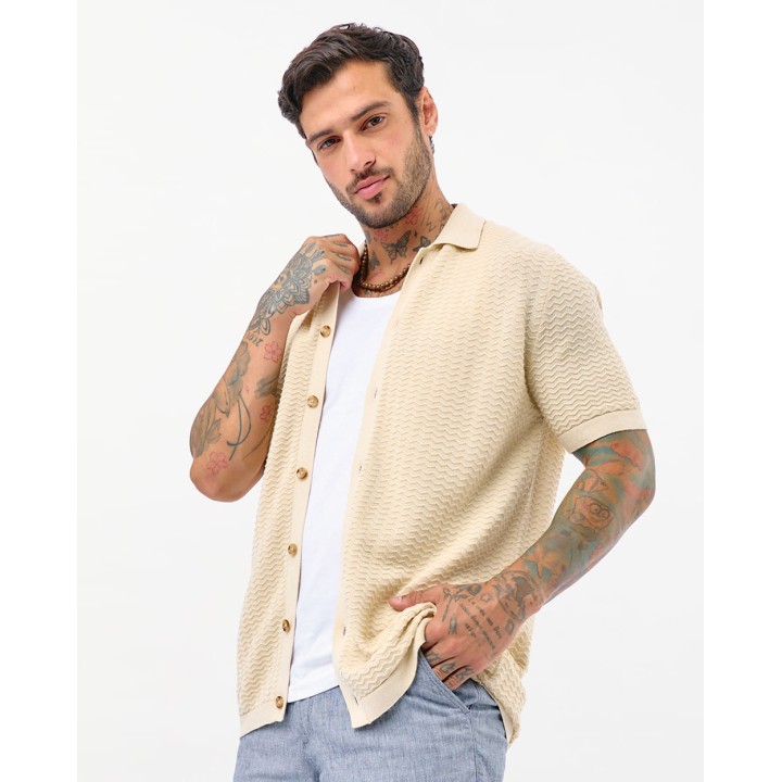 Camisa Hombre Maicol Beige Crema