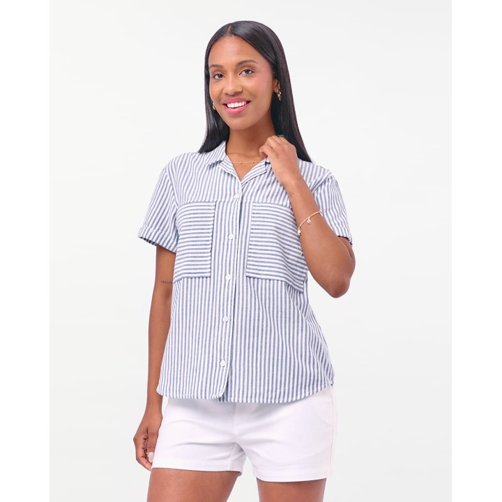 Blusa Mujer Camila Print Azul Náutico