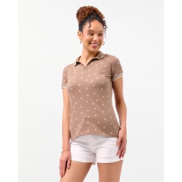 Polo Cuello Camisa Mujer Leah Marron Roble