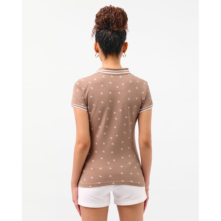 Polo Cuello Camisa Mujer Leah Marron Roble