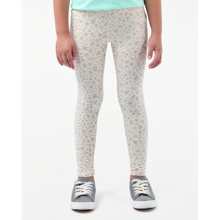 Legging Pack x 2 Niña Bella Beige/Beige Botánico