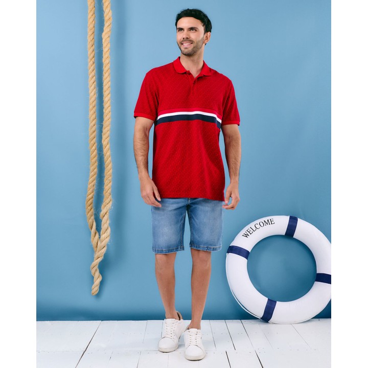 Polo Cuello Camisa Hombre Muriel Rojo Fuerte