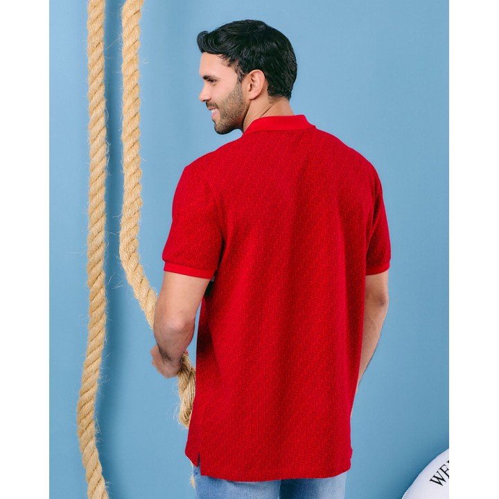 Polo Cuello Camisa Hombre Muriel Rojo Fuerte