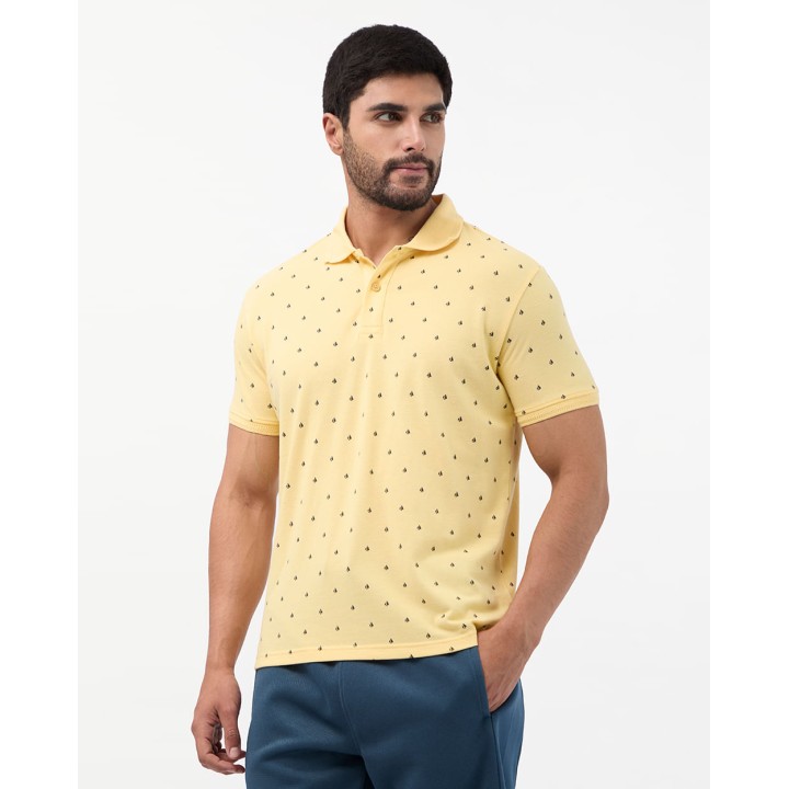 Polo Cuello Camisa Hombre Enzo Amarillo Pastel