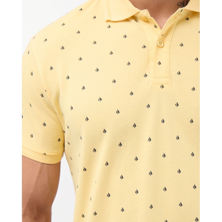 Polo Cuello Camisa Hombre Enzo Amarillo Pastel