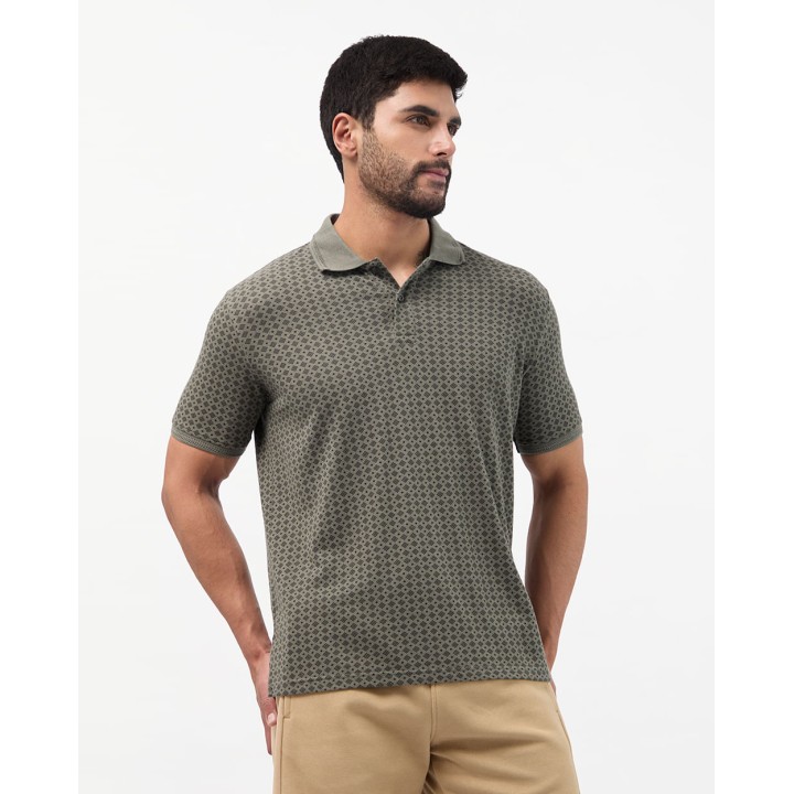 Polo Cuello Camisa Hombre Enzo Verde Forestal