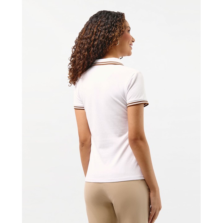 Polo Cuello Camisa Mujer Marena Blanco Optico